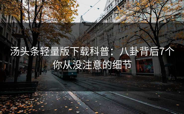 汤头条轻量版下载科普：八卦背后7个你从没注意的细节